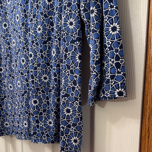 Ruby Rd. Navy and White Patterned Blouse - Picture 3 of 6